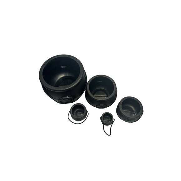 GloCamping 5ct Halloween Plastic Black Cauldrons With Rope Handles Large-Small - Picture 3 of 9